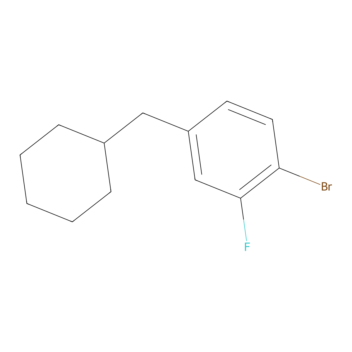 1-Bromo-4-(cyclohexylmethyl)-2-fluorobenzene molecular structure, CAS 1369948-23-1