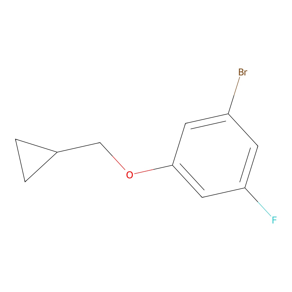 1-Bromo-3-(cyclopropylmethoxy)-5-fluorobenzene molecular structure, CAS 1369948-31-1