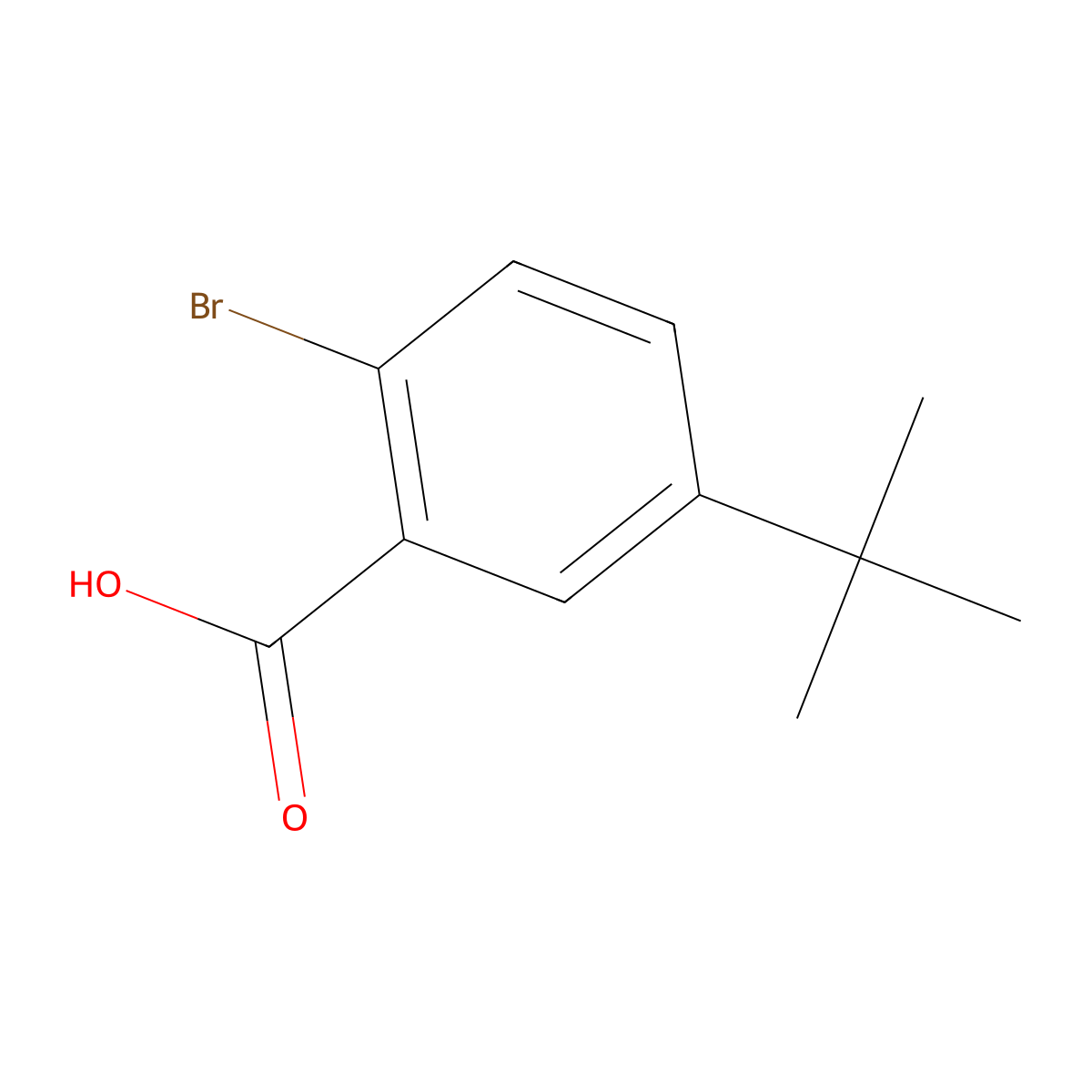 2-Bromo-5-(tert-butyl)benzoic acid molecular structure, CAS 1369952-28-2
