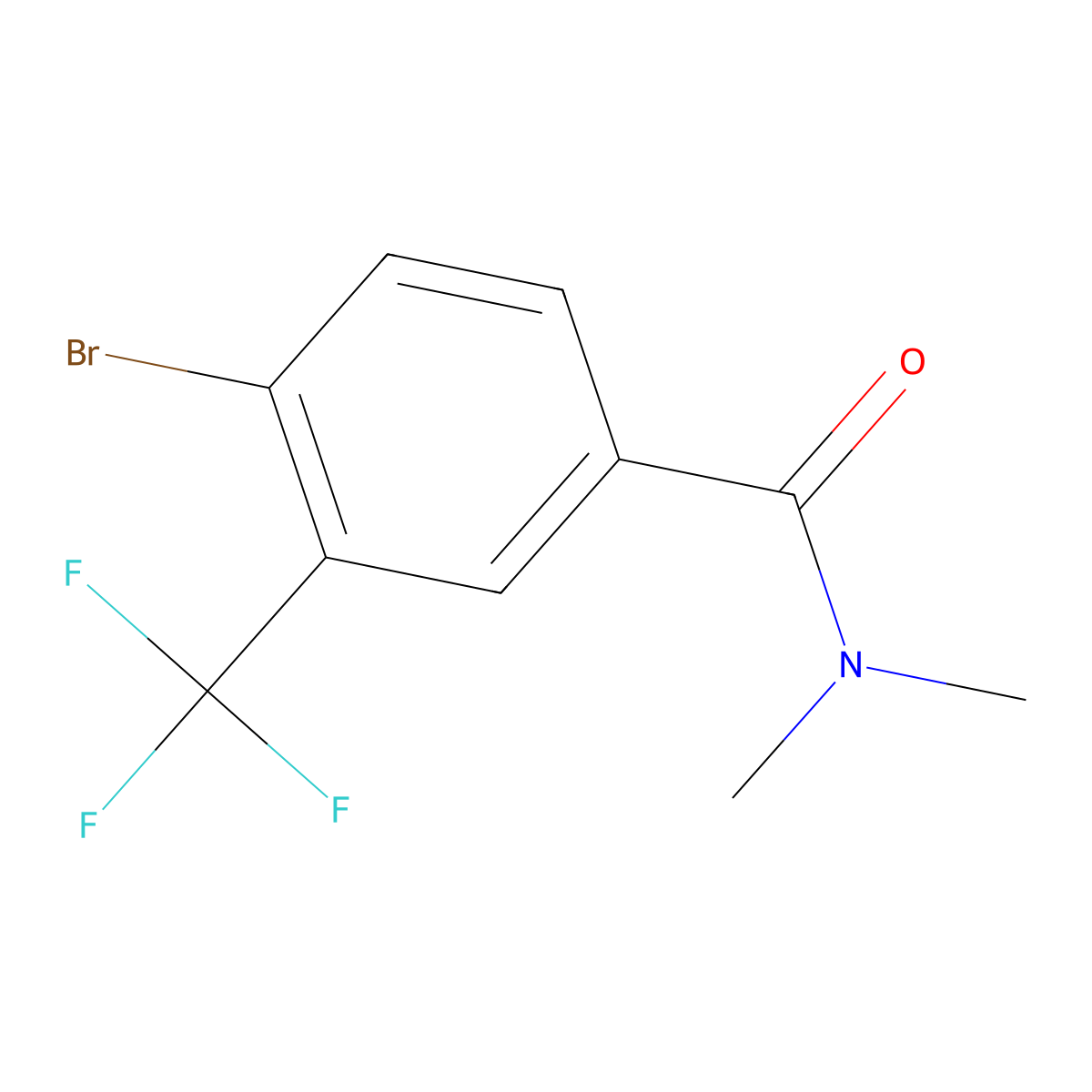 4-Bromo-N,N-dimethyl-3-(trifluoromethyl)benzamide molecular structure, CAS 1369955-56-5