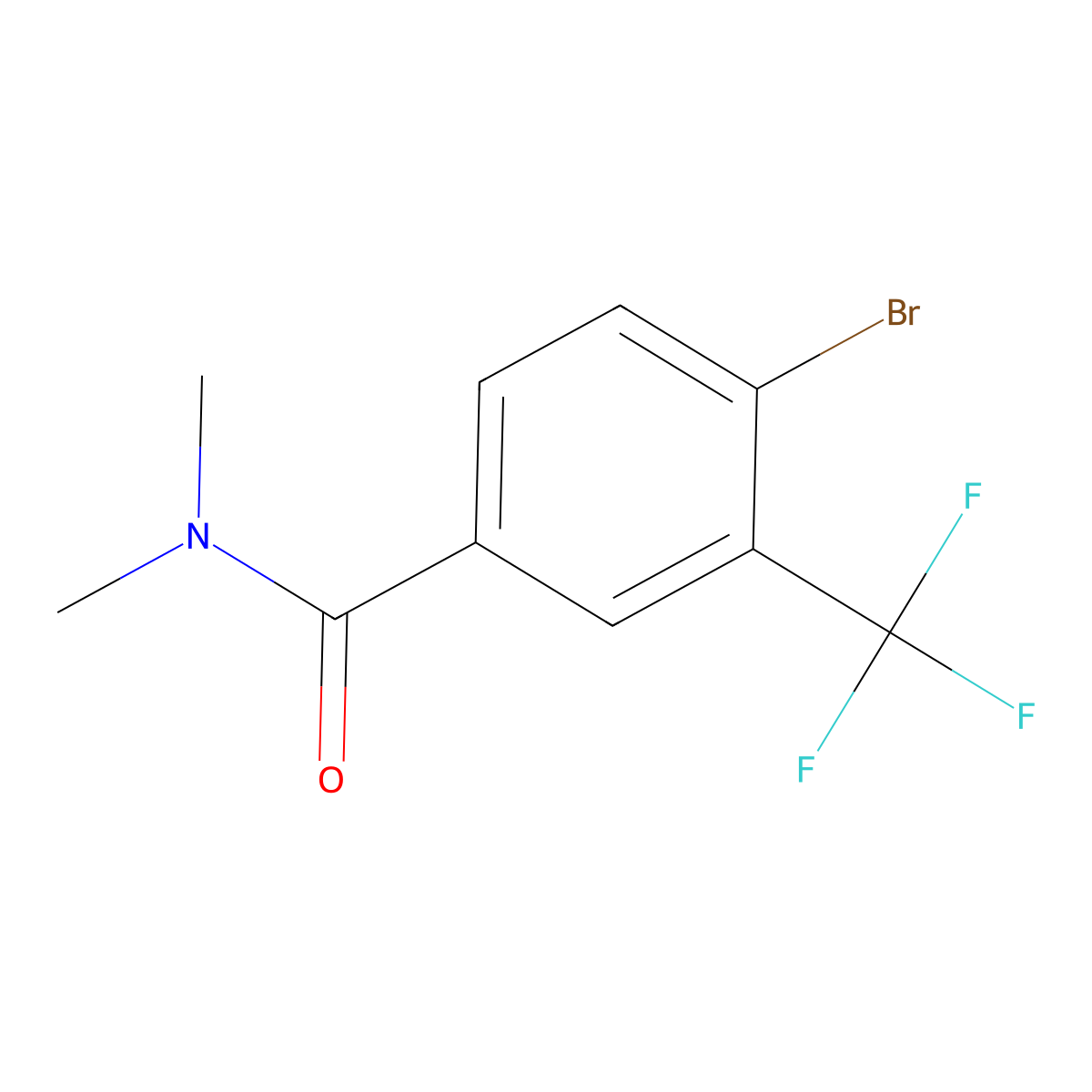 4-Bromo-N,N-dimethyl-3-(trifluoromethyl)benzamide molecular structure, CAS 1369955-56-5