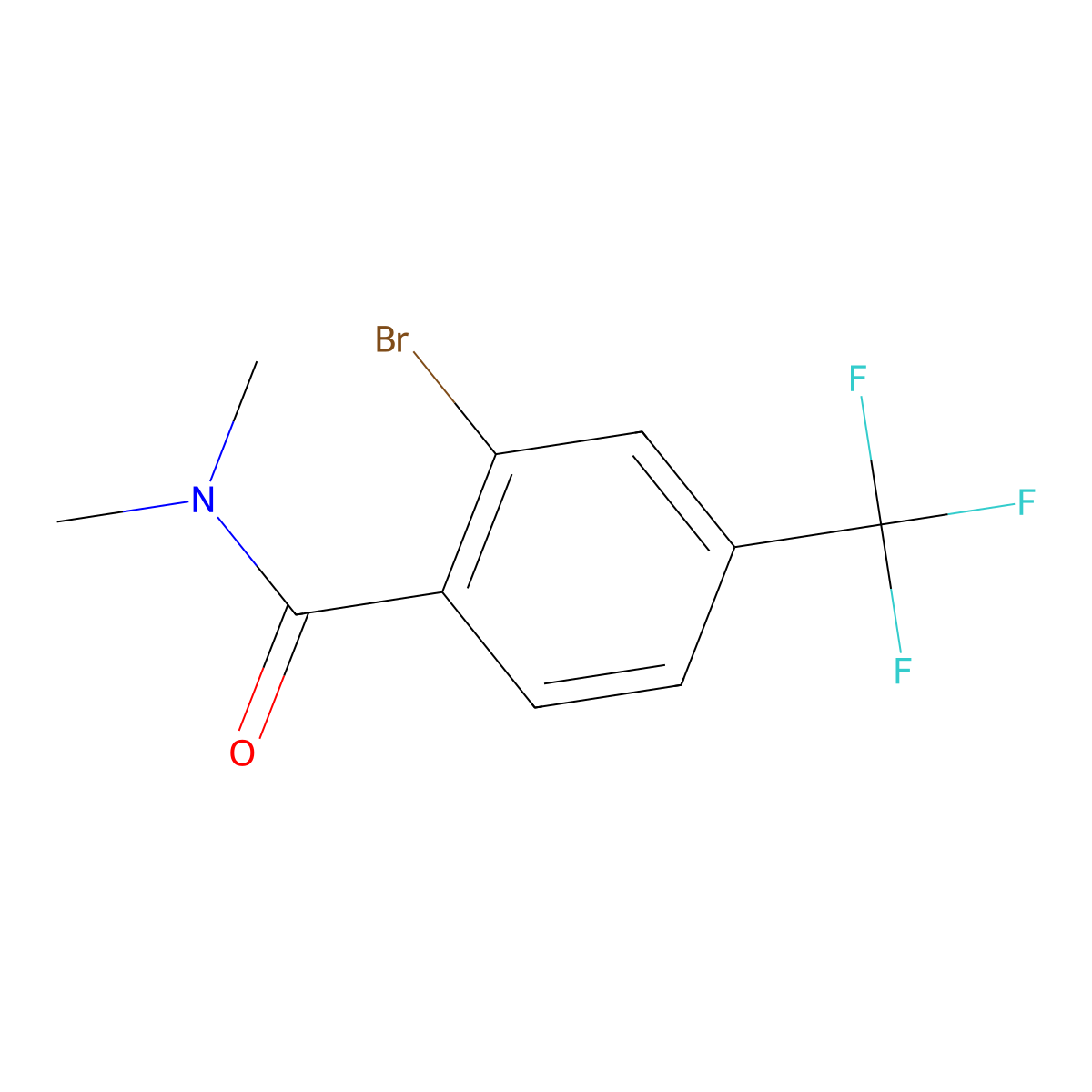 2-bromo-N,N-dimethyl-4-(trifluoromethyl)benzamide molecular structure, CAS 1369955-58-7