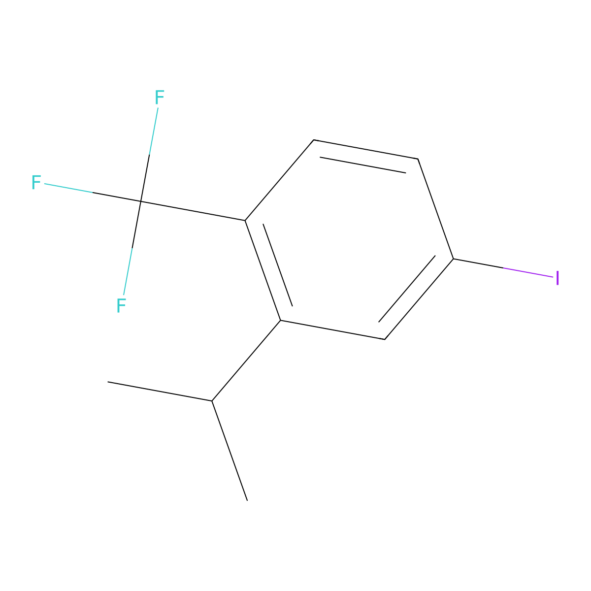 4-Iodo-2-(propan-2-yl)-1-(trifluoromethyl)benzene molecular structure, CAS 1369955-65-6
