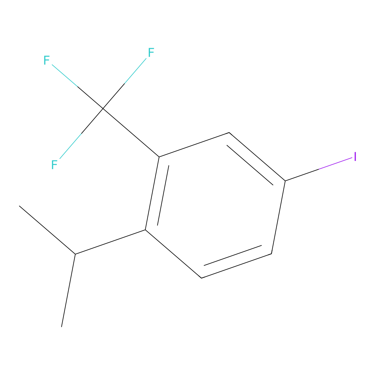 4-Iodo-1-(propan-2-yl)-2-(trifluoromethyl)benzene molecular structure, CAS 1369955-66-7