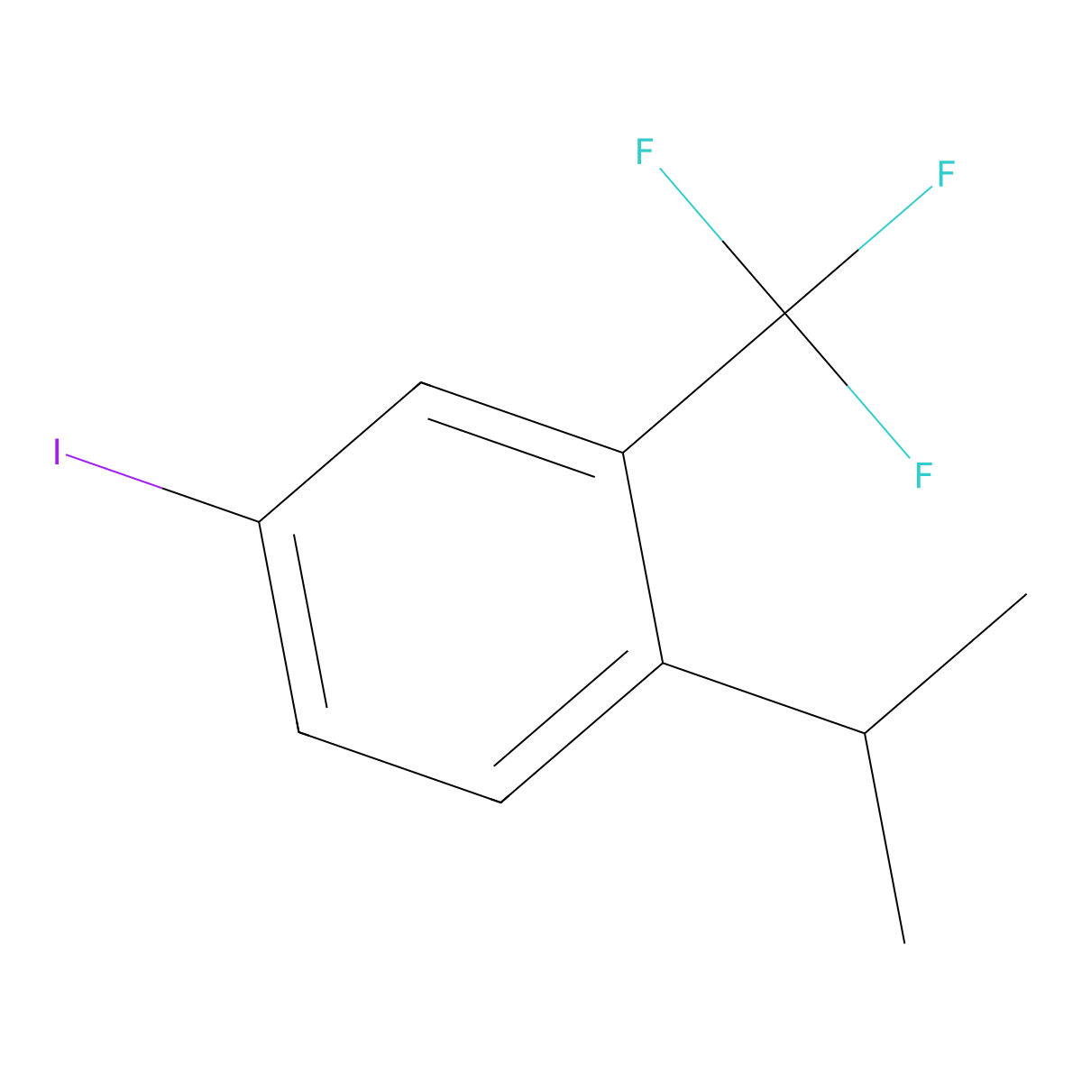 4-Iodo-1-(propan-2-yl)-2-(trifluoromethyl)benzene molecular structure, CAS 1369955-66-7