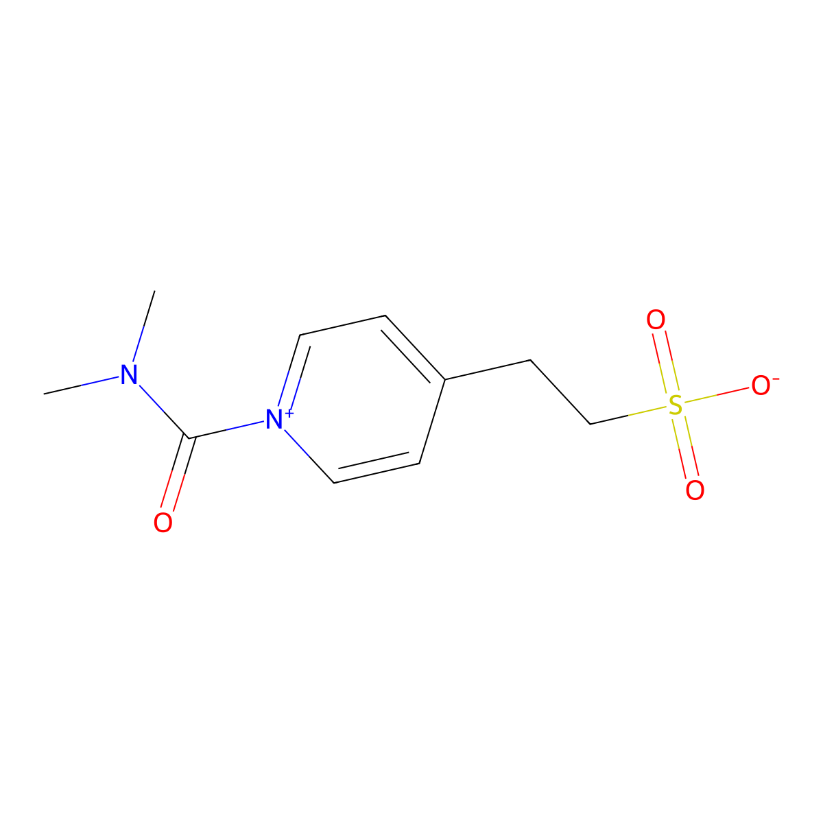 pyridinium, 1-((dimethylamino)carbonyl)-4-(2-sulfoethyl)-, inner salt molecular structure, CAS 136997-71-2
