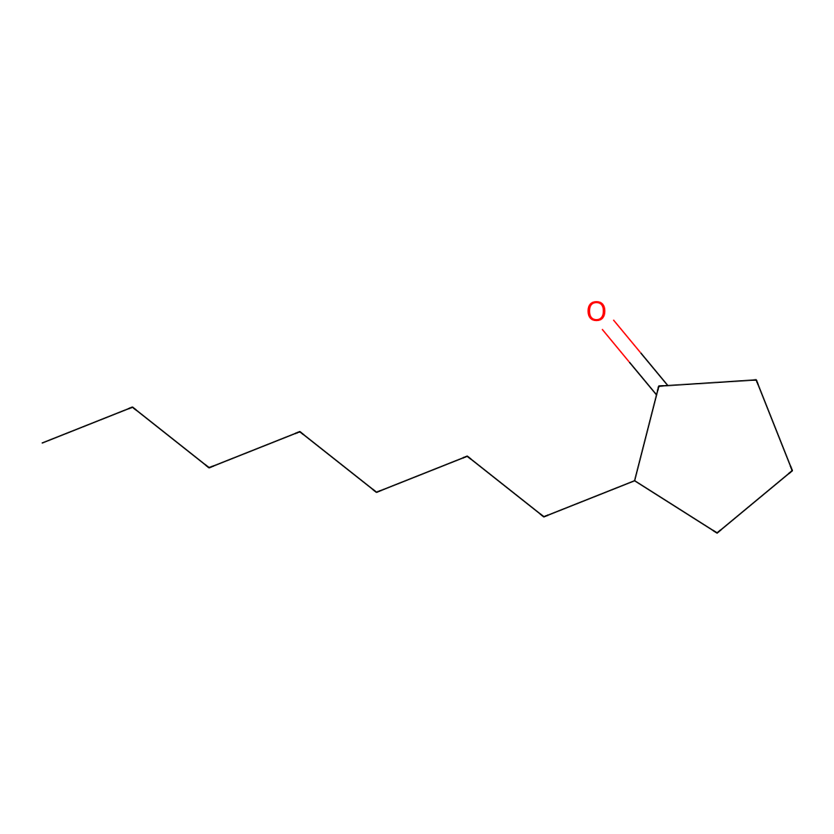 2-Heptylcyclopentanone molecular structure, CAS 137-03-1