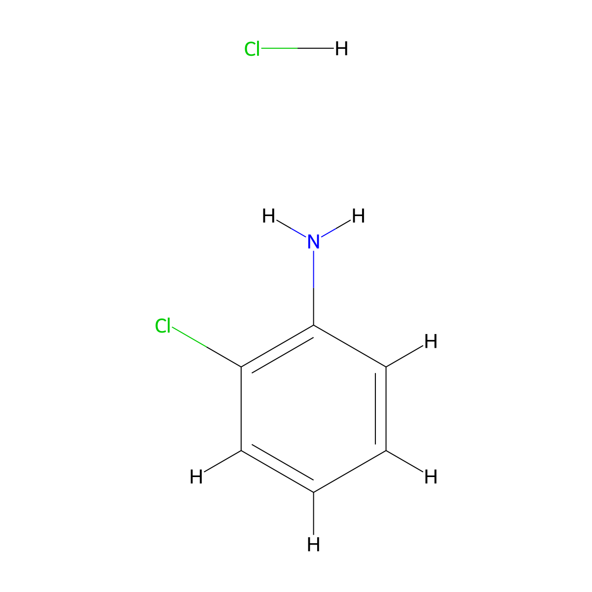 2-Chloroaniline hydrochloride molecular structure, CAS 137-04-2