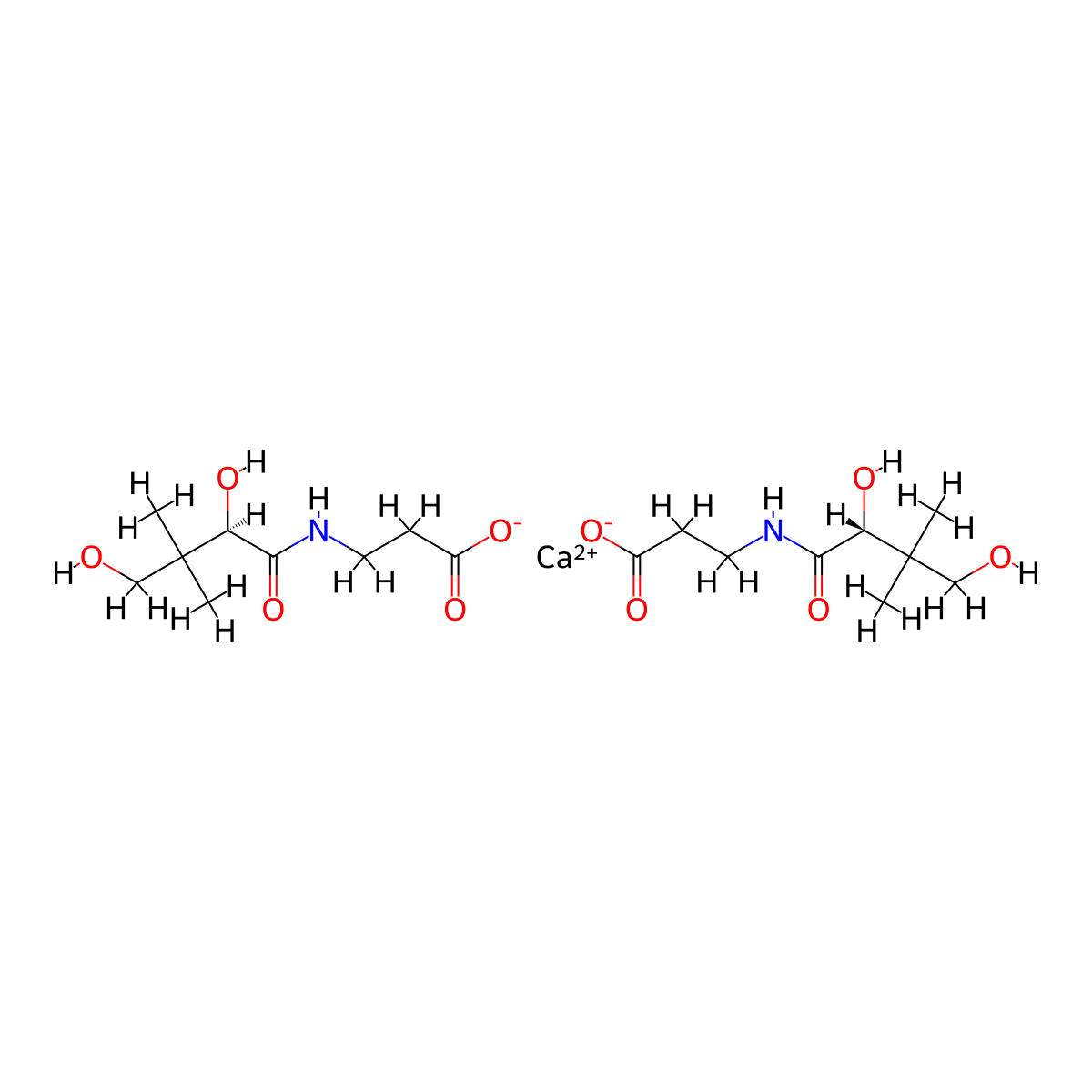 Calcium Pantothenate molecular structure, CAS 137-08-6
