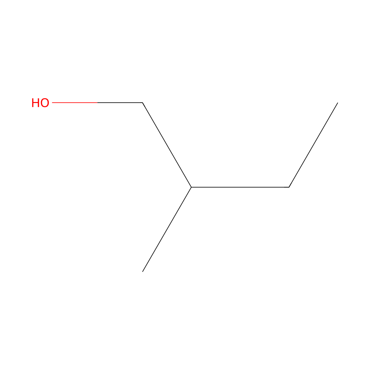 2-Methyl-1-butanol molecular structure, CAS 137-32-6