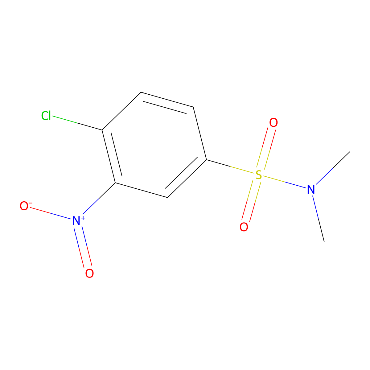 Benzenesulfonamide, 4-chloro-N,N-dimethyl-3-nitro- molecular structure, CAS 137-47-3