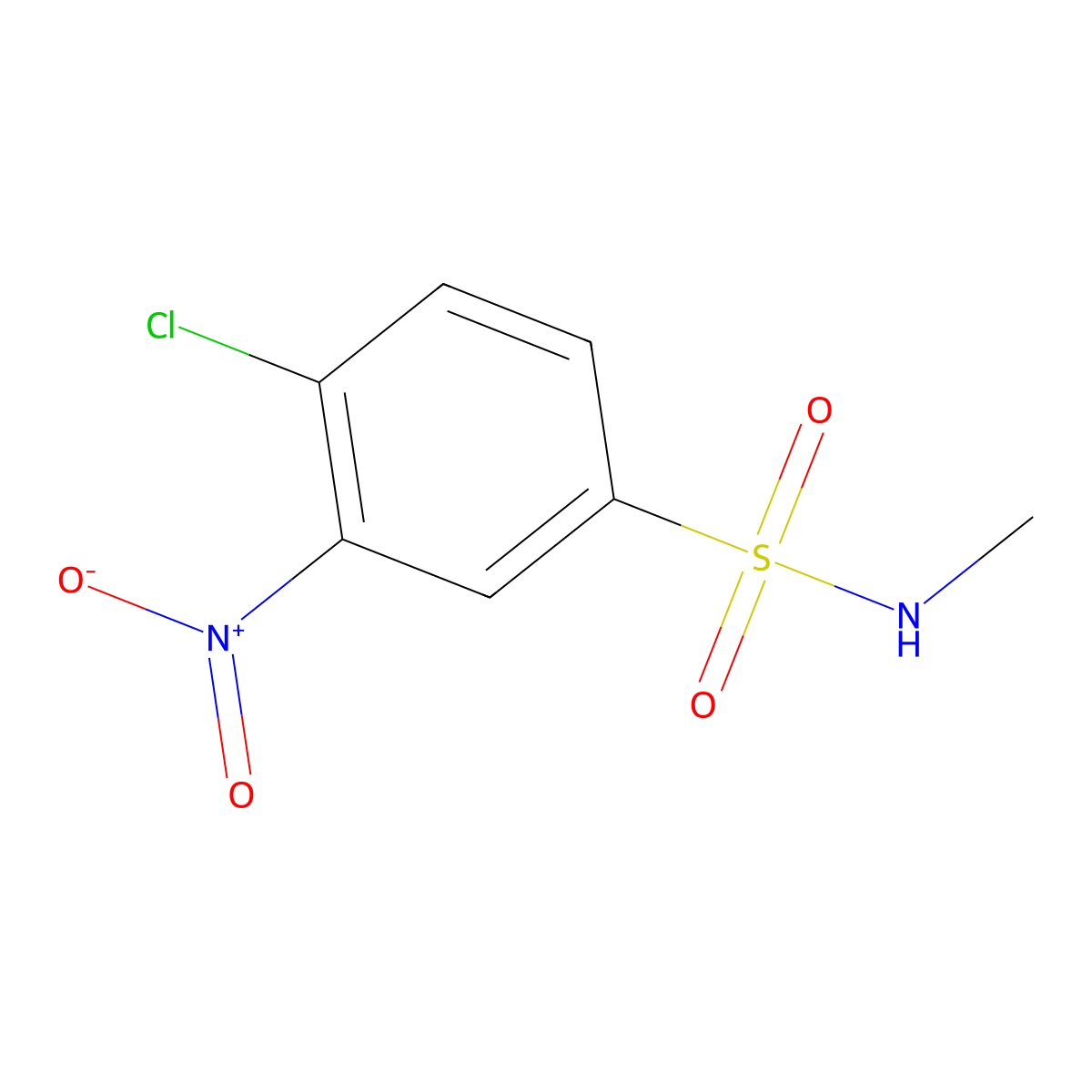Benzenesulfonamide, 4-chloro-N-methyl-3-nitro- molecular structure, CAS 137-48-4