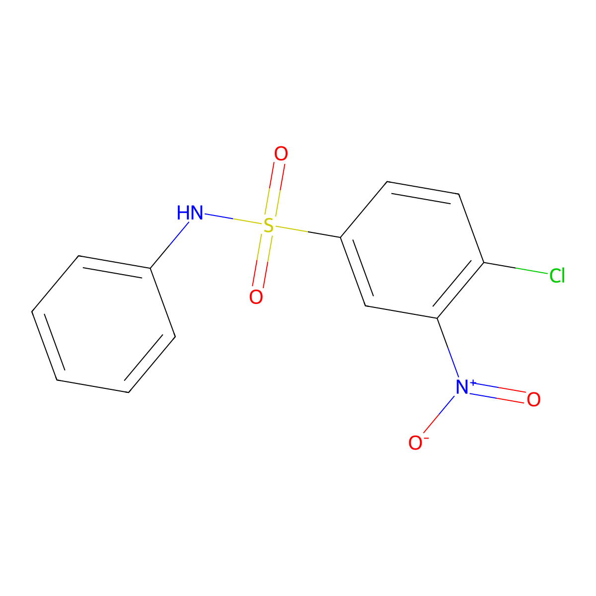 Benzenesulfonamide, 4-chloro-3-nitro-N-phenyl- molecular structure, CAS 137-49-5