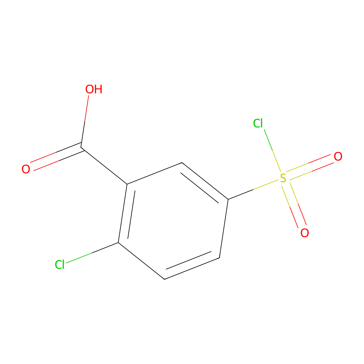 Benzoic acid, 2-chloro-5-(chlorosulfonyl)- molecular structure, CAS 137-64-4