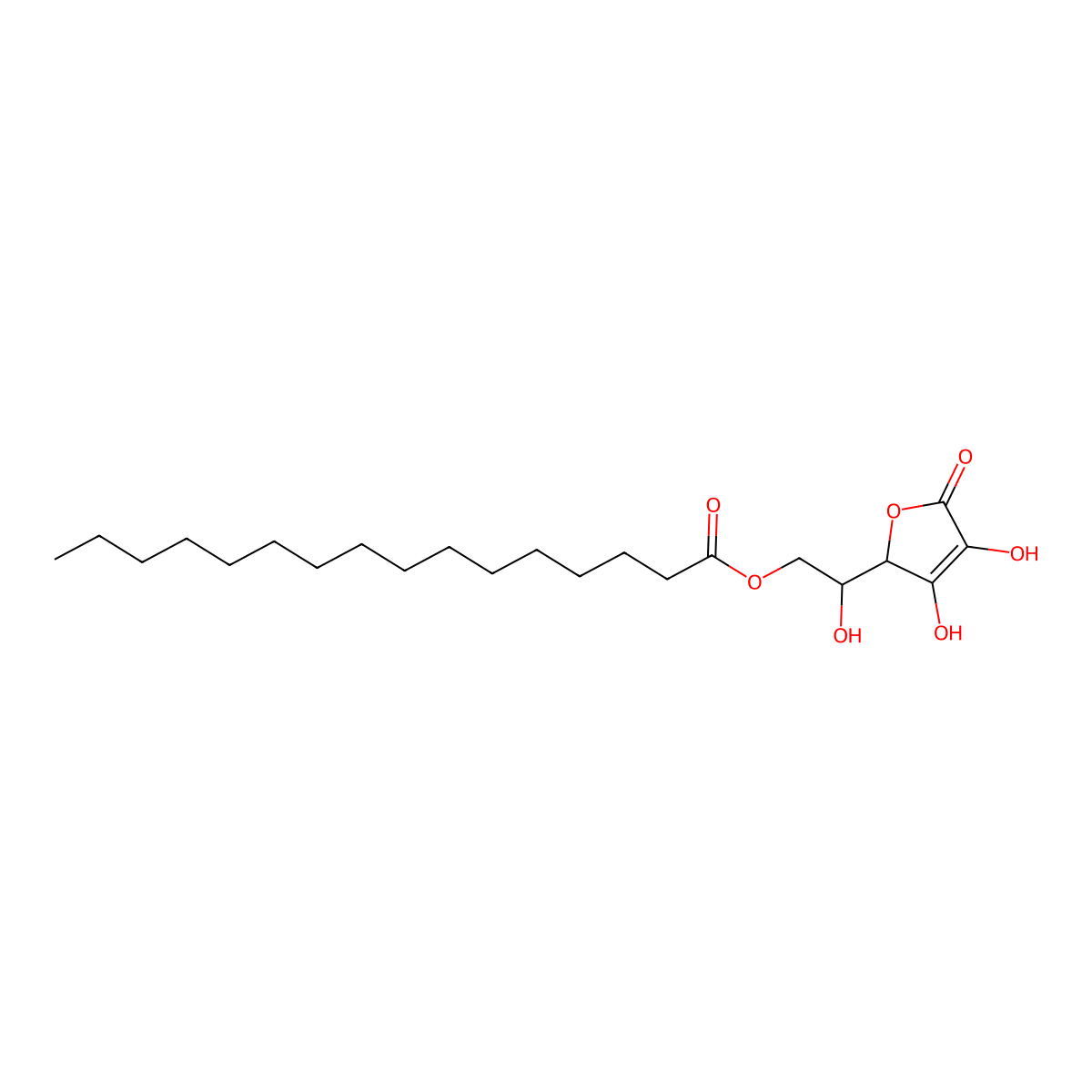 Ascorbyl Palmitate molecular structure, CAS 137-66-6