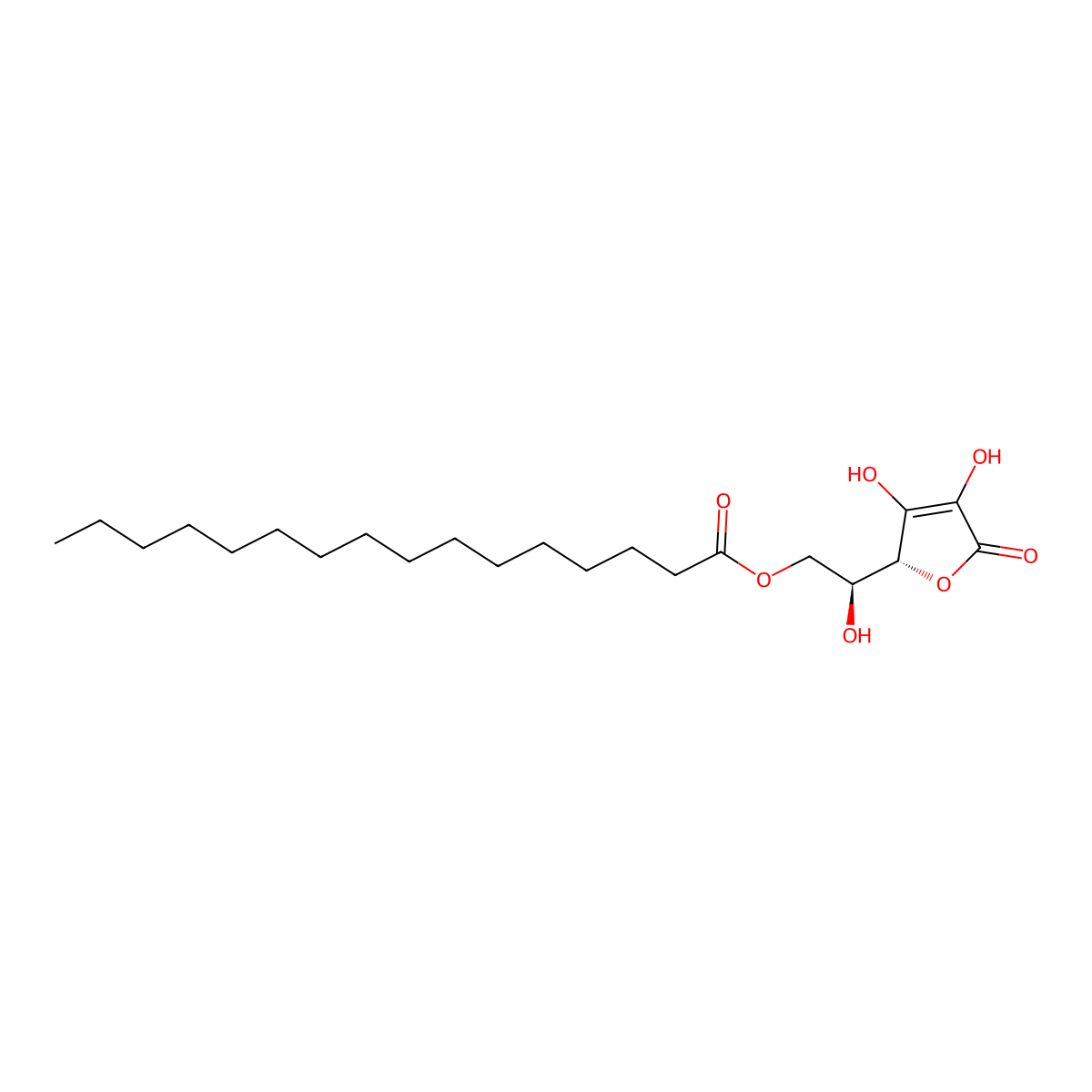 Ascorbyl Palmitate molecular structure, CAS 137-66-6