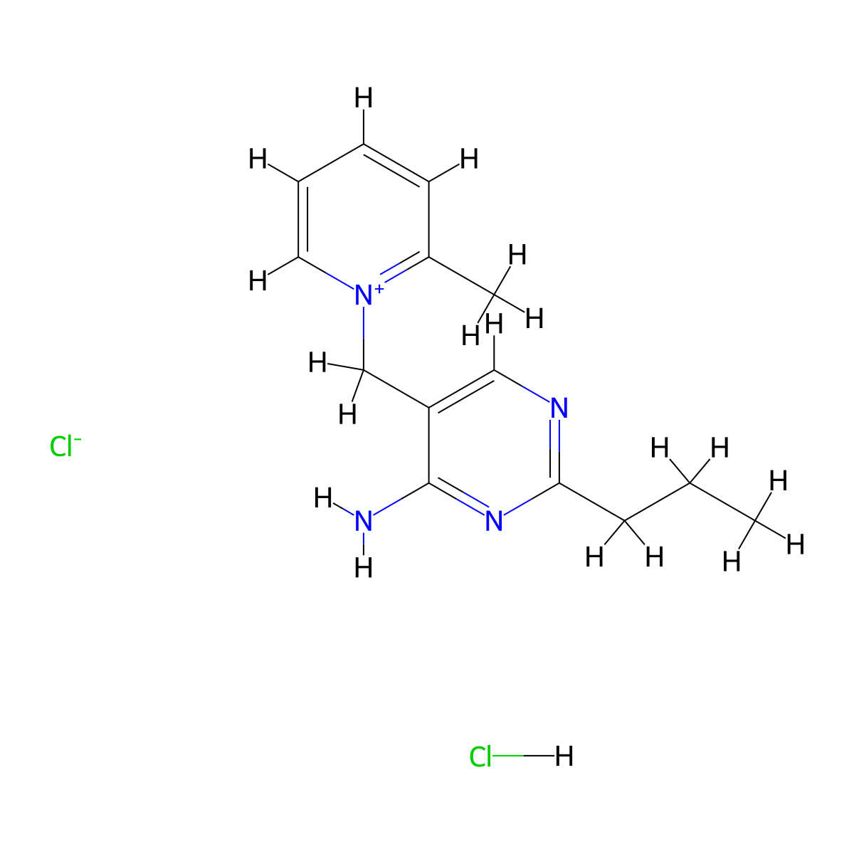 Amprolium Hydrochloride molecular structure, CAS 137-88-2
