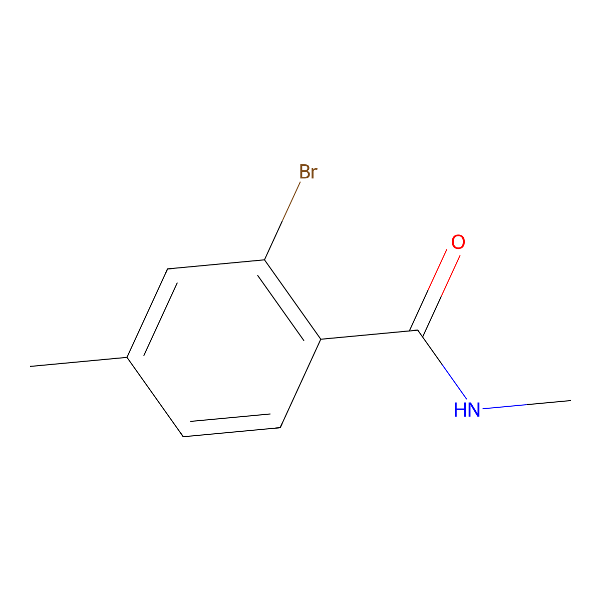 2-bromo-N,4-dimethylbenzamide molecular structure, CAS 1370001-27-6