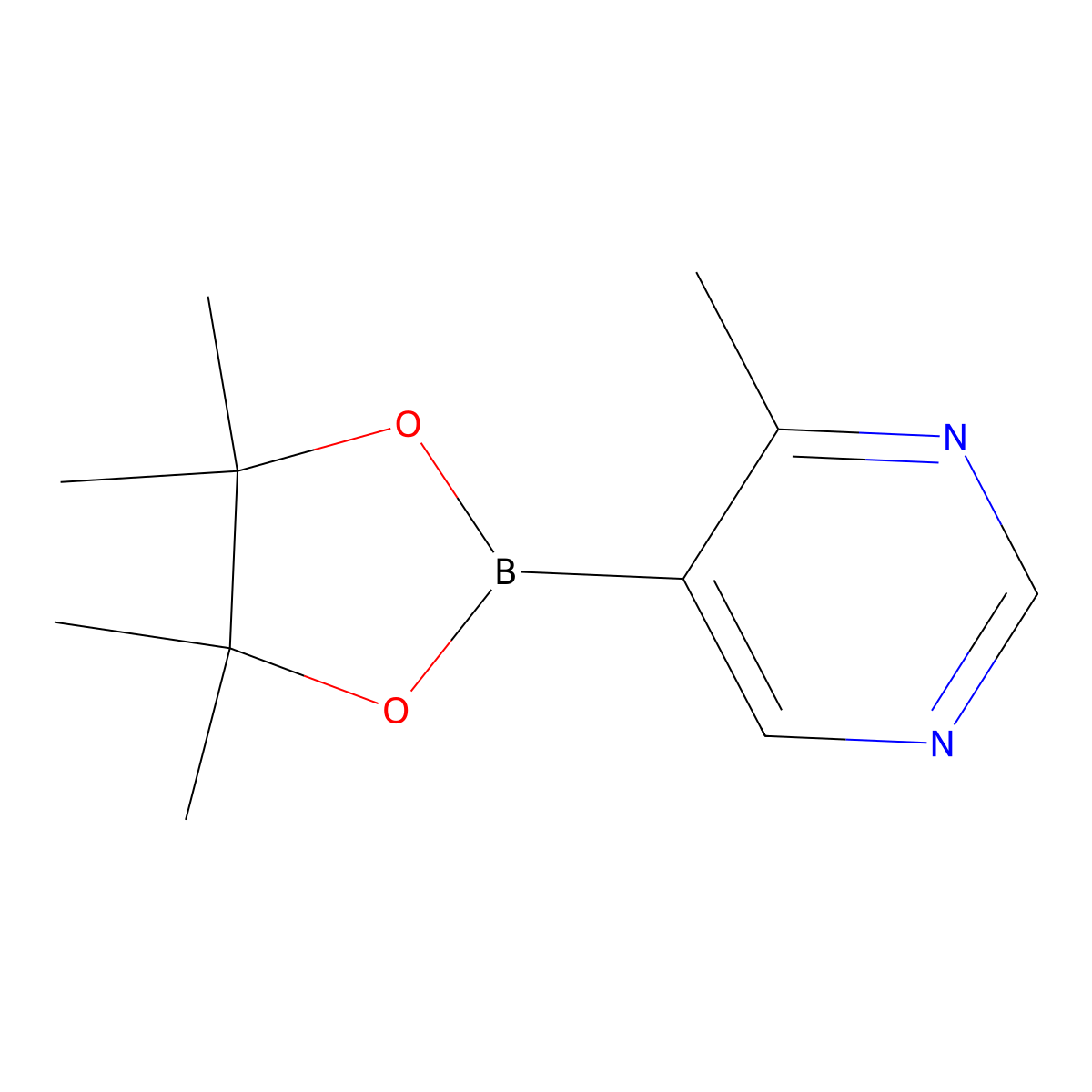 (4-Methylpyrimidin-5-yl)boronic acid pinacol ester molecular structure, CAS 1370001-96-9