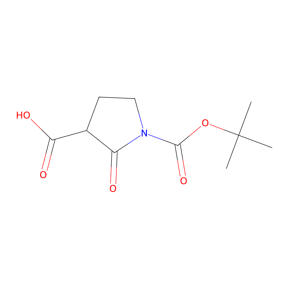 1-(tert-Butoxycarbonyl)-2-oxopyrrolidine-3-carboxylic acid molecular structure, CAS 1370018-07-7