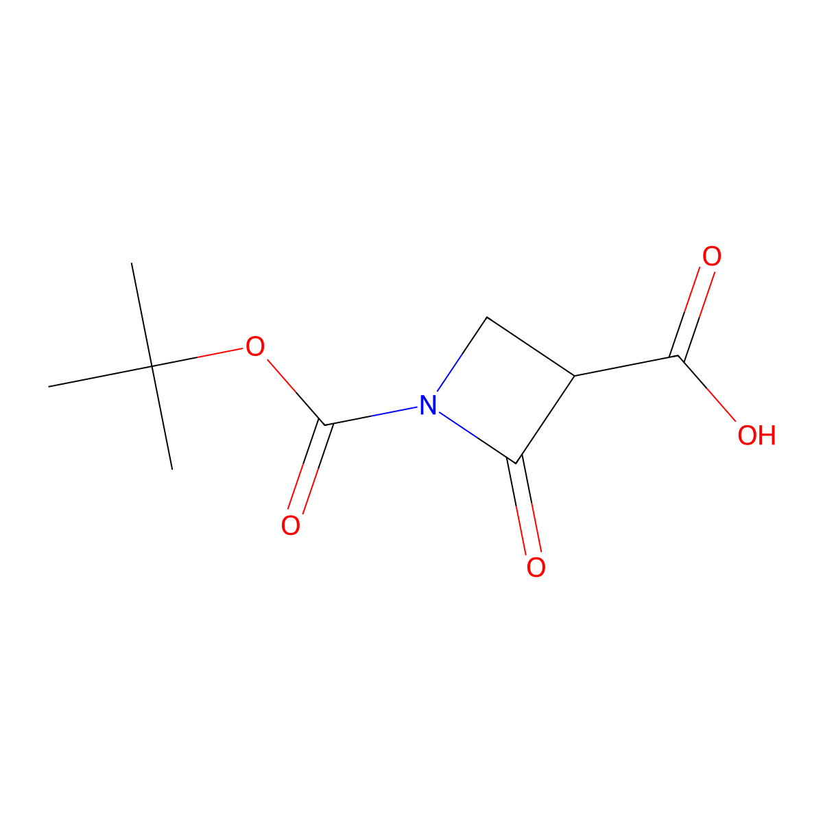 1-[(Tert-butoxy)carbonyl]-2-oxoazetidine-3-carboxylic acid molecular structure, CAS 1370018-27-1