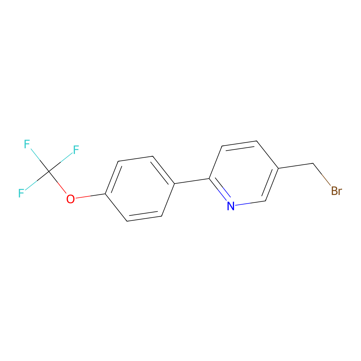 5-(Bromomethyl)-2-(4-trifluoromethoxyphenyl)pyridine molecular structure, CAS 1370025-51-6