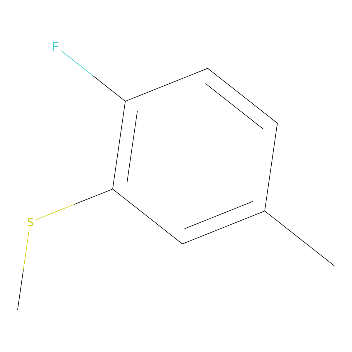 1-Fluoro-4-methyl-2-(methylsulfanyl)benzene molecular structure, CAS 1370025-55-0