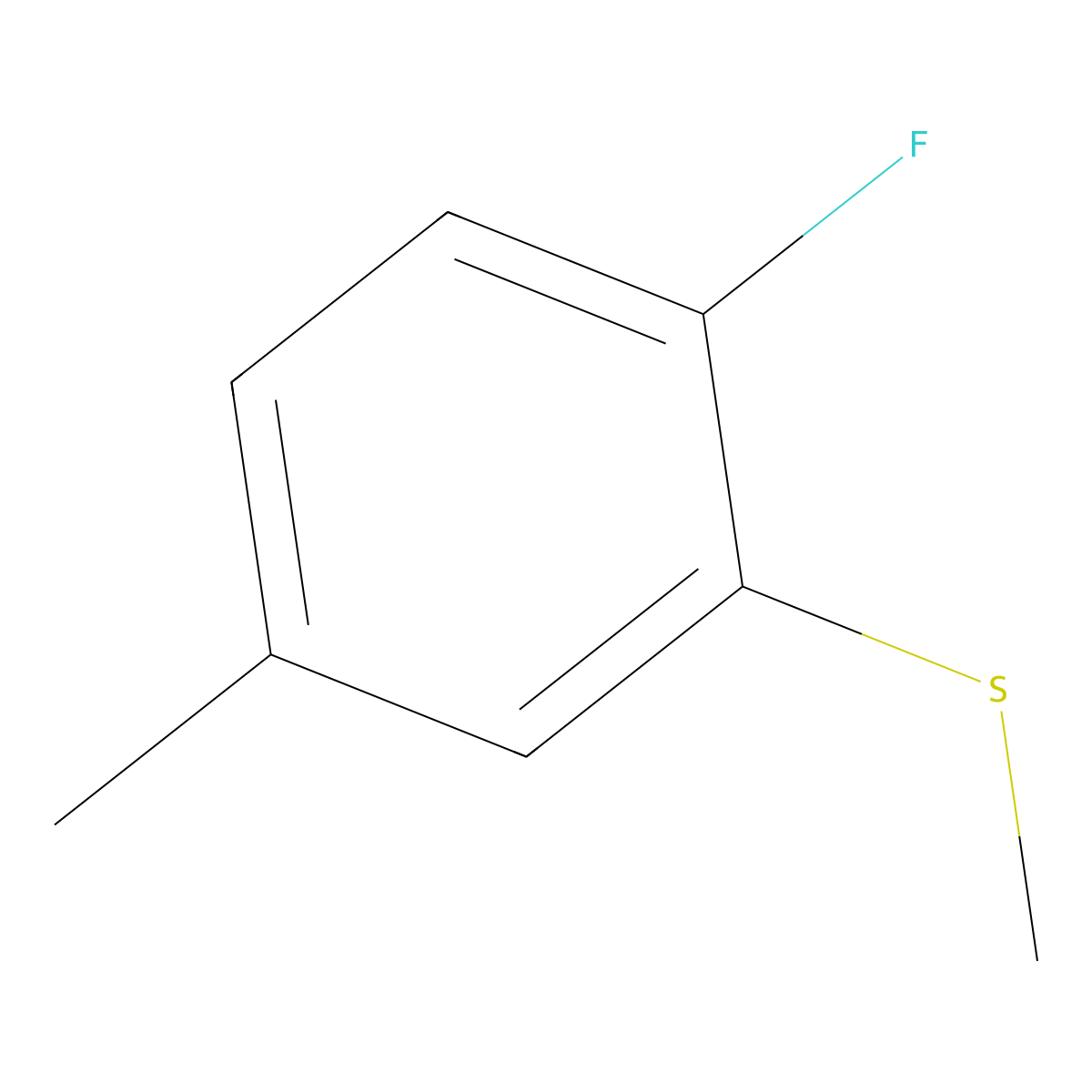 1-Fluoro-4-methyl-2-(methylsulfanyl)benzene molecular structure, CAS 1370025-55-0
