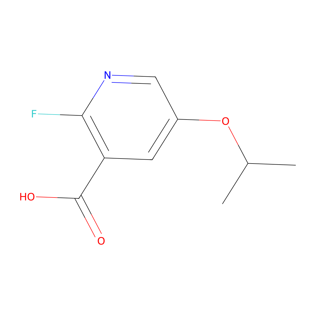2-Fluoro-5-isopropoxynicotinic acid molecular structure, CAS 1370025-60-7