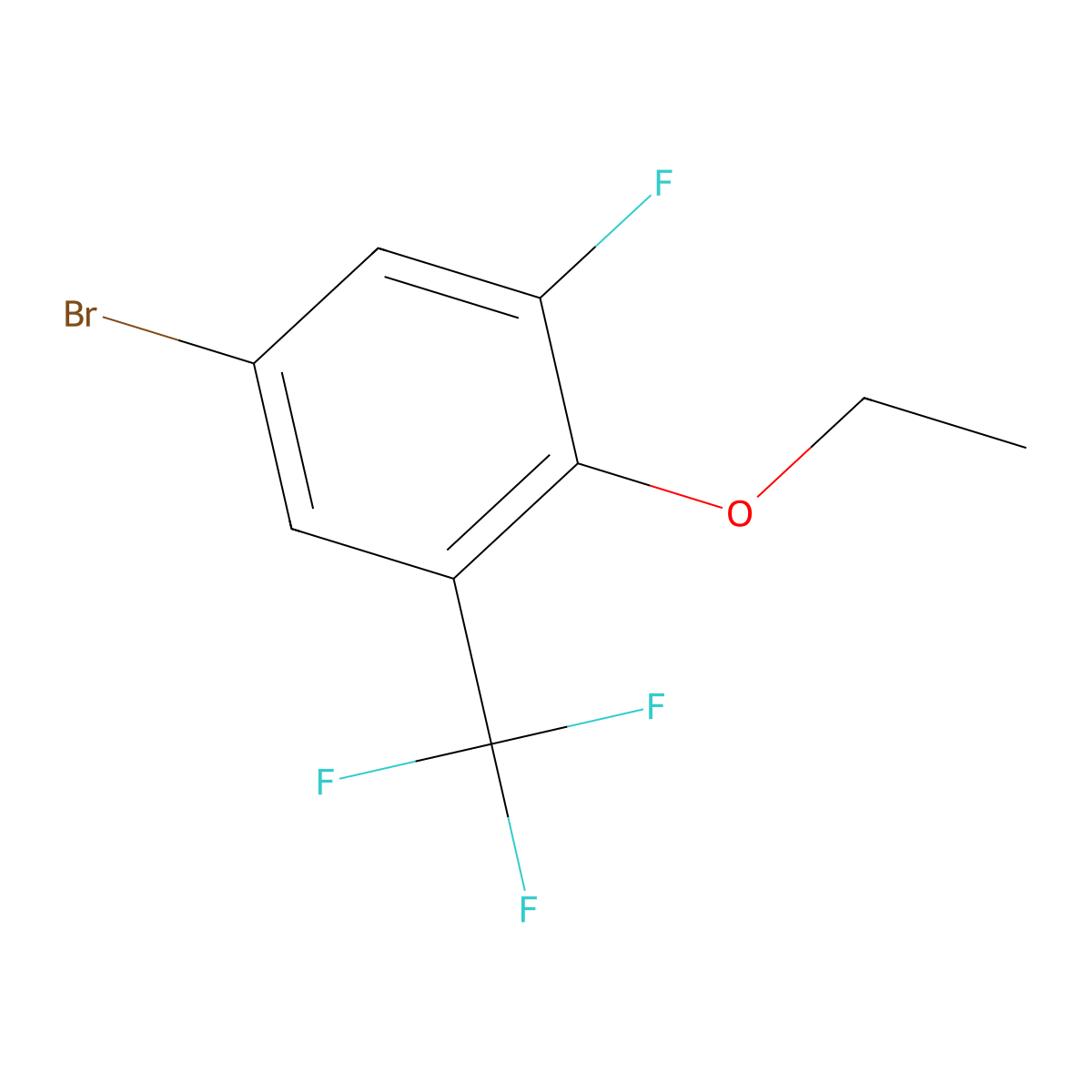 5-Bromo-2-ethoxy-1-fluoro-3-(trifluoromethyl)benzene molecular structure, CAS 1370025-61-8