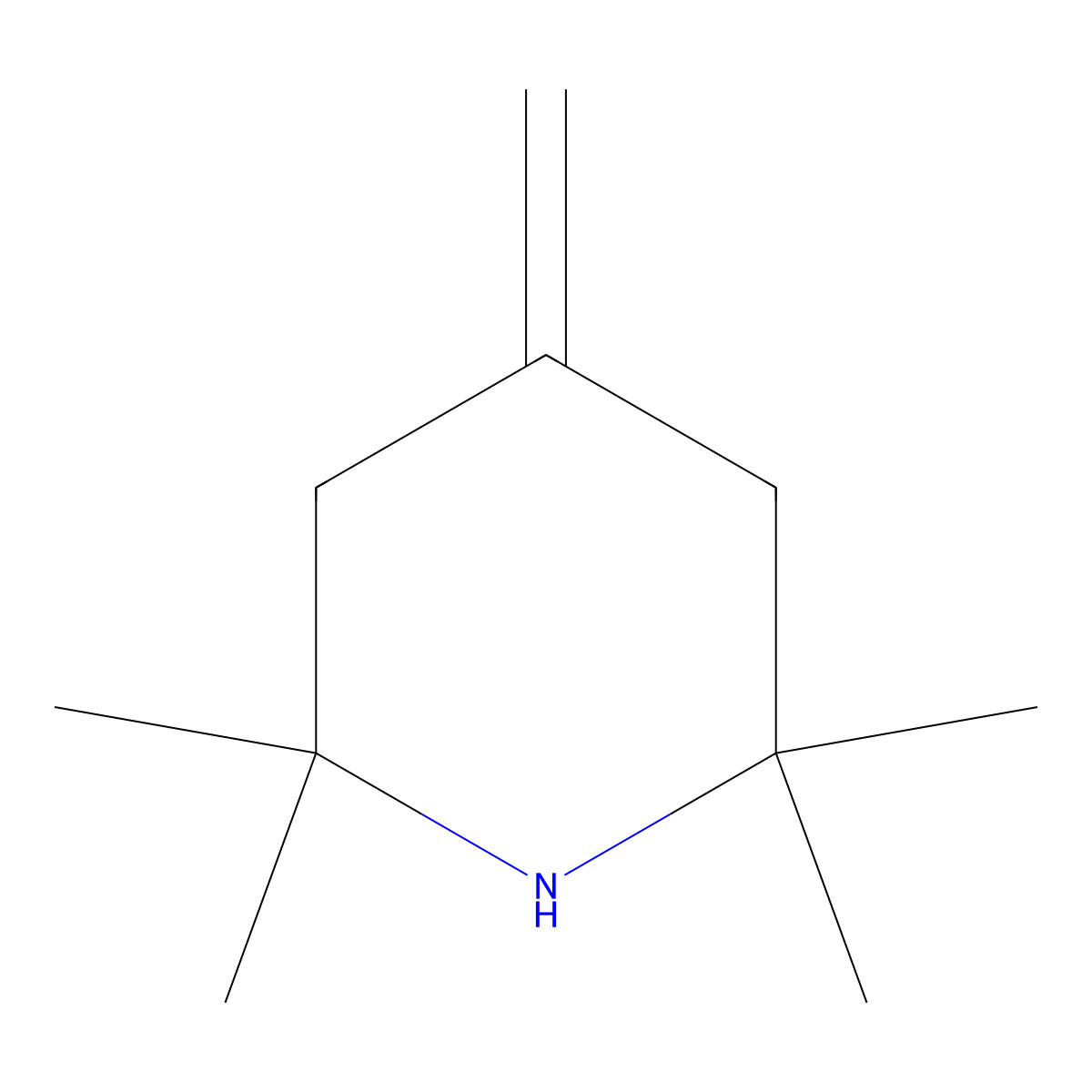 2,2,6,6-Tetramethyl-4-methylenepiperidine molecular structure, CAS 137003-49-7