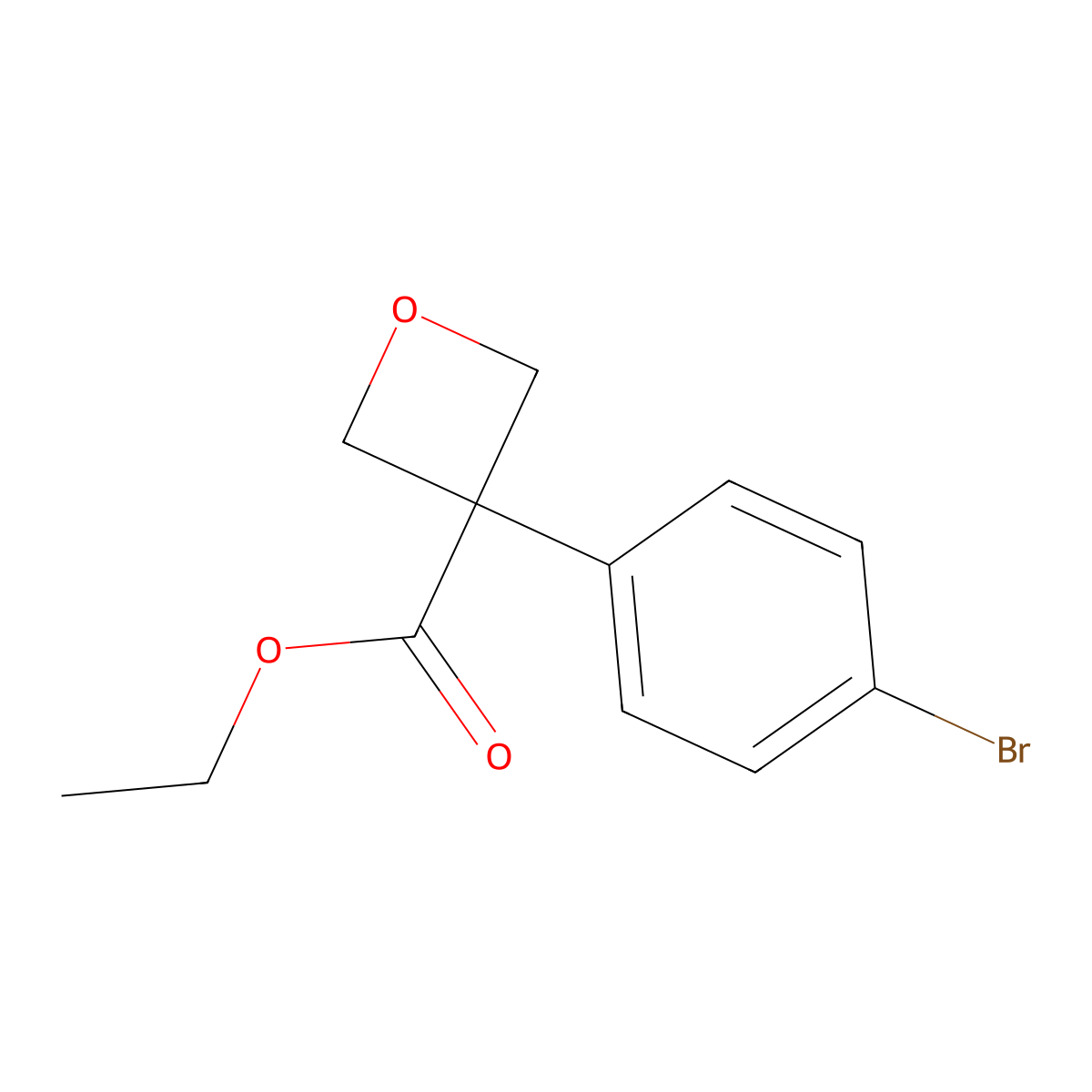 Ethyl 3-(4-bromophenyl)oxetane-3-carboxylate molecular structure, CAS 1370035-61-2