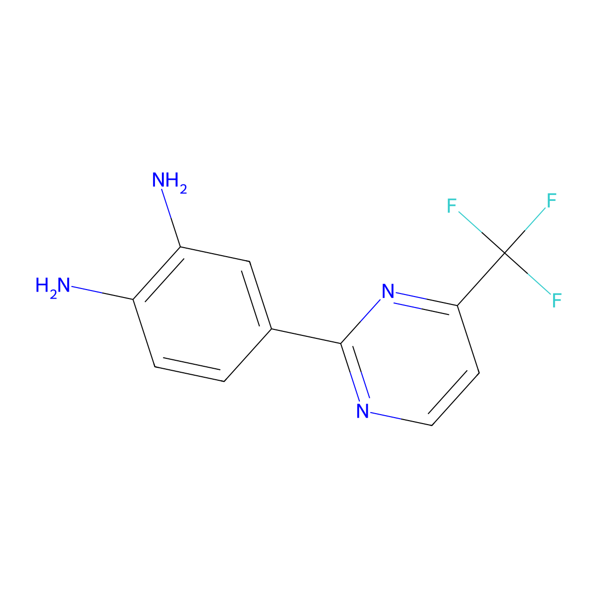 4-[4-(Trifluoromethyl)pyrimidin-2-yl]benzene-1,2-diamine molecular structure, CAS 1370035-62-3
