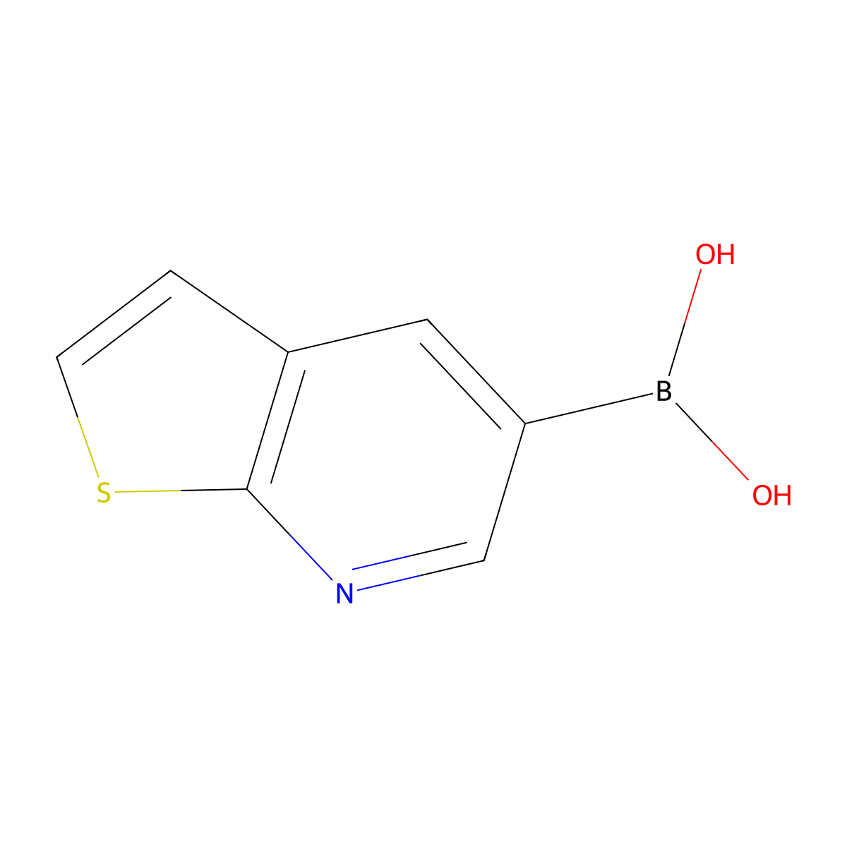 Thieno[2,3-b]pyridin-5-ylboronic acid molecular structure, CAS 1370040-75-7