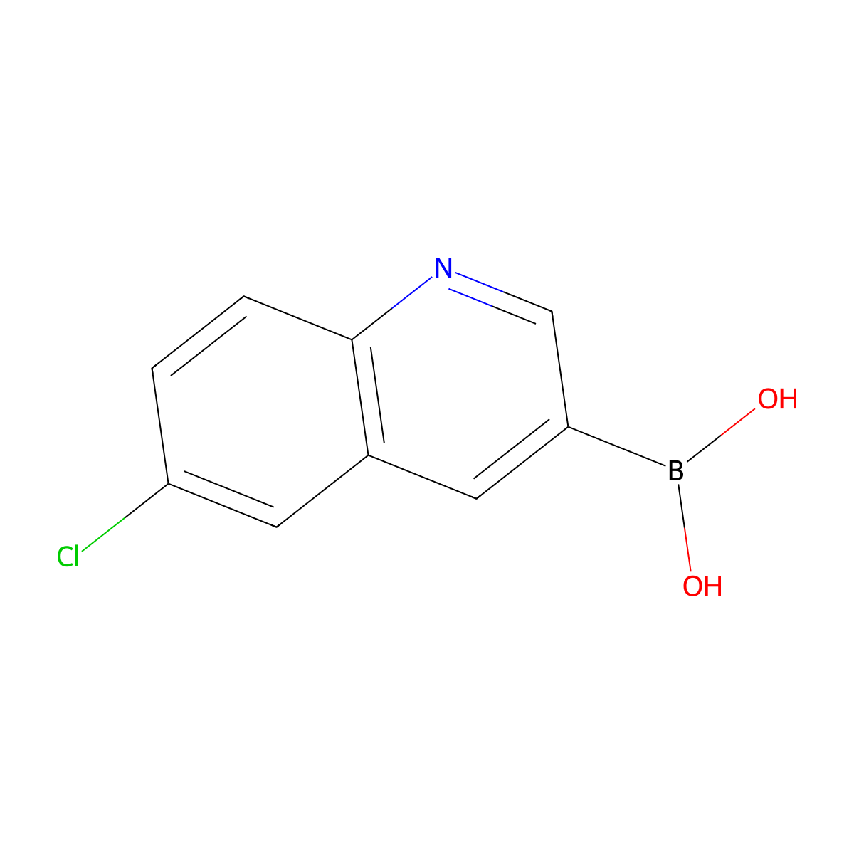 (6-Chloroquinolin-3-yl)boronic acid molecular structure, CAS 1370040-76-8