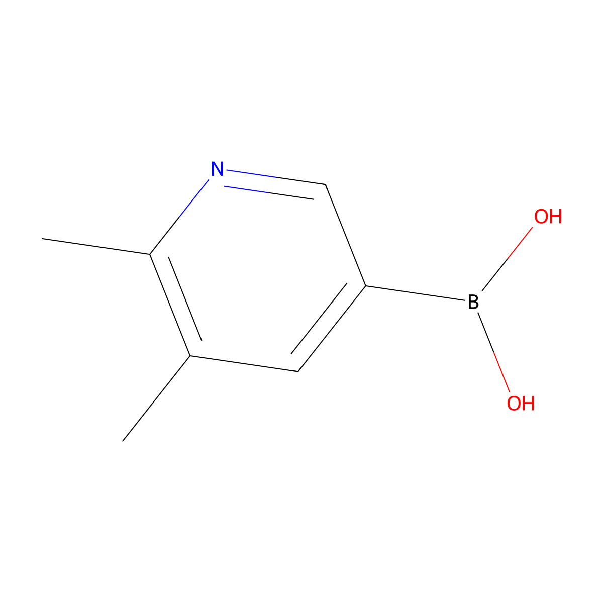 (5,6-Dimethylpyridin-3-YL)boronic acid molecular structure, CAS 1370042-41-3