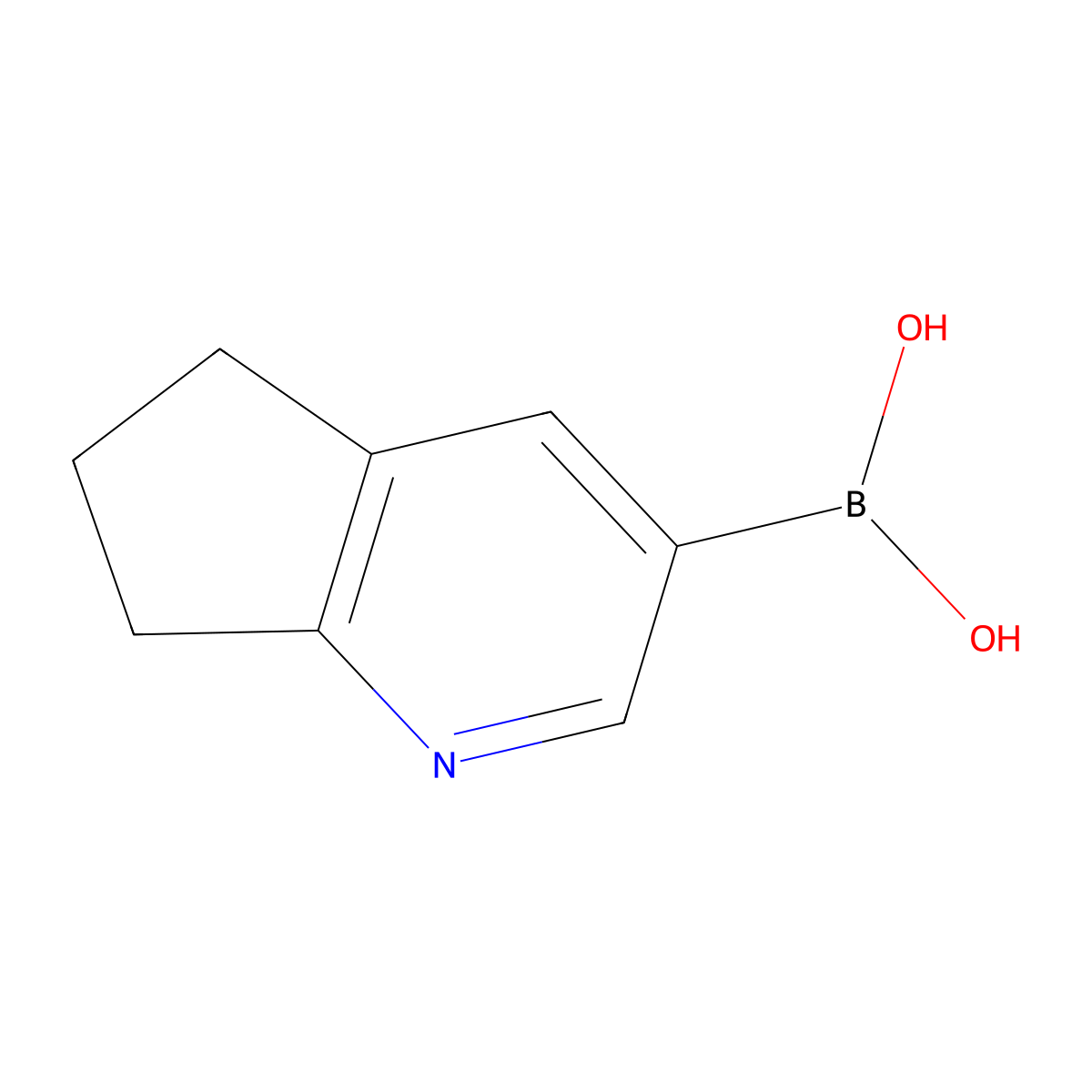 {5H,6H,7H-cyclopenta[b]pyridin-3-yl}boronic acid molecular structure, CAS 1370042-45-7