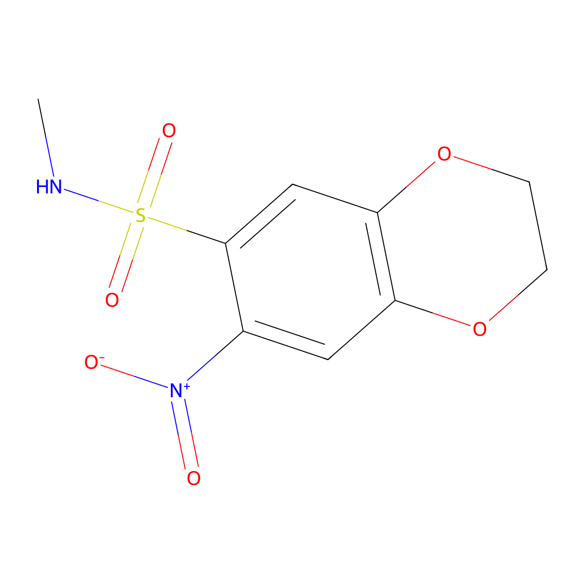 N-methyl-7-nitro-2,3-dihydro-1,4-benzodioxine-6-sulfonamide molecular structure, CAS 1370050-78-4