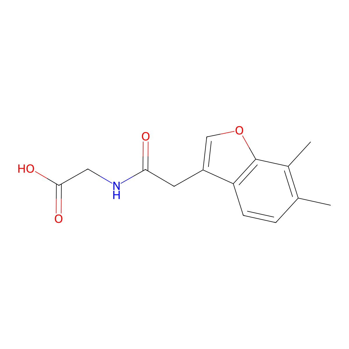 N-[(6,7-dimethyl-1-benzofuran-3-yl)acetyl]glycine molecular structure, CAS 1370051-12-9