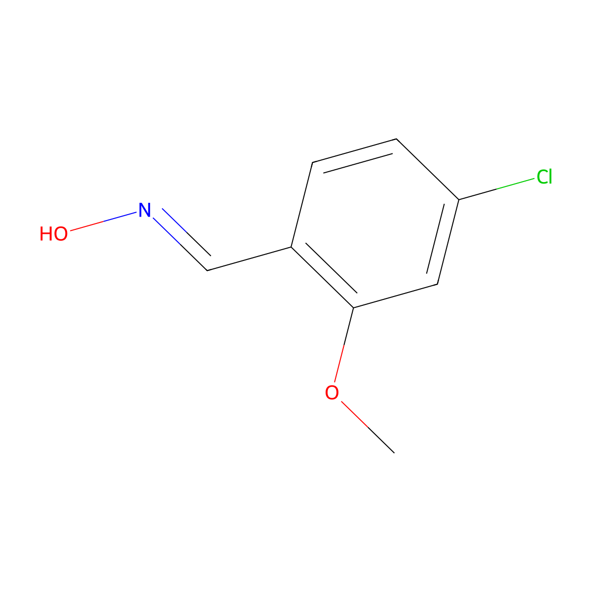 4-Chloro-2-methoxybenzaldehyde oxime molecular structure, CAS 1370053-14-7