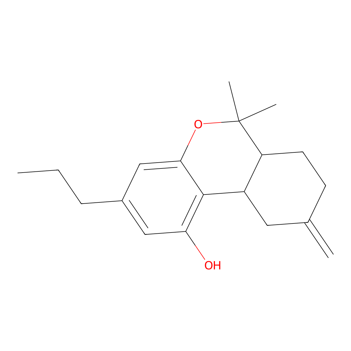 exo-Tetrahydrocannabivarin molecular structure, CAS 137008-69-6