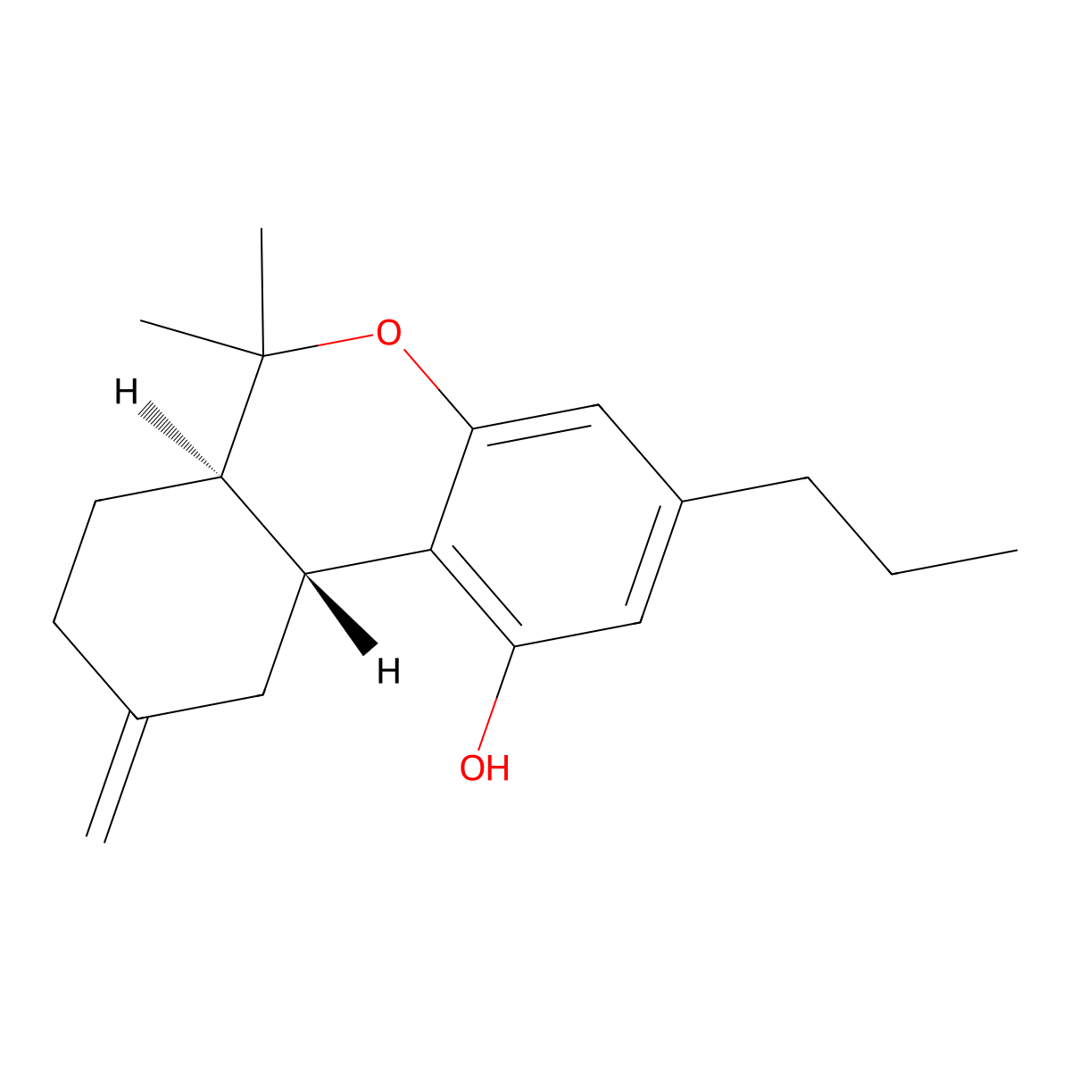 exo-Tetrahydrocannabivarin molecular structure, CAS 137008-69-6