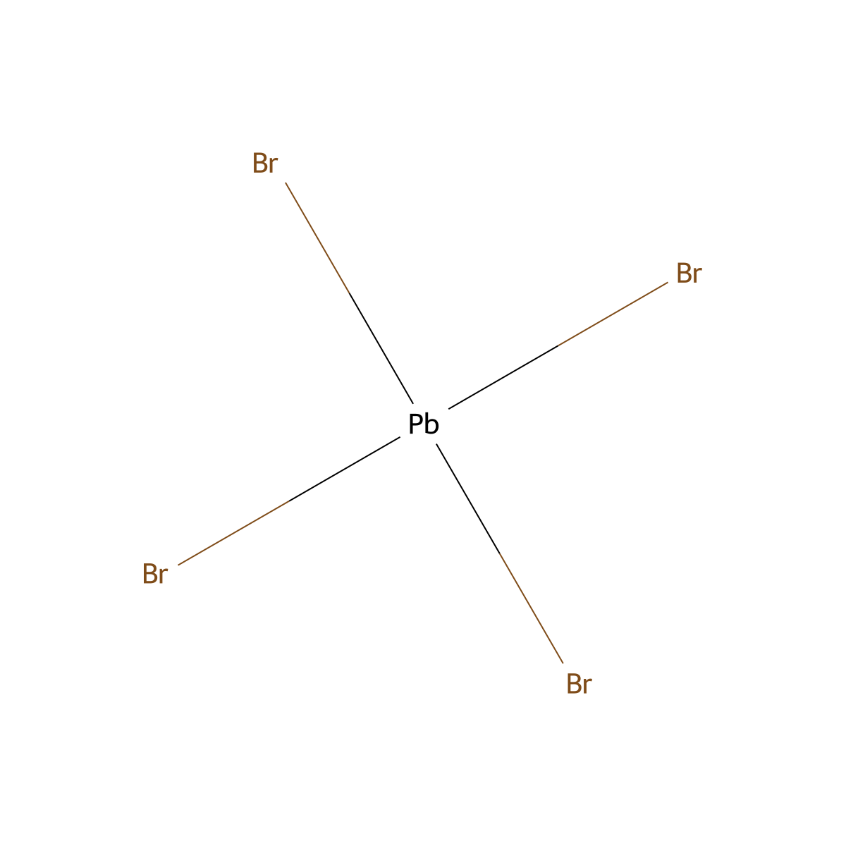 Lead bromide molecular structure, CAS 13701-91-2