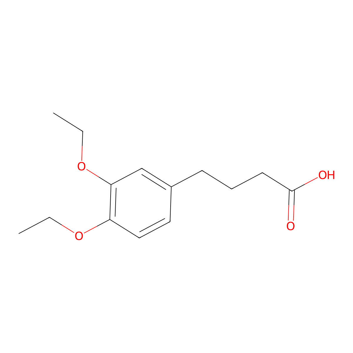 3,4-Diethoxybenzenebutanoic acid molecular structure, CAS 137013-01-5