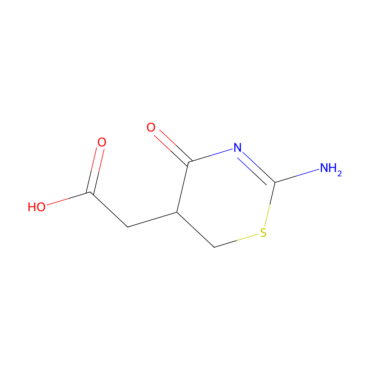 (2-Amino-4-oxo-5,6-dihydro-4H-[1,3]thiazin-5-YL)-acetic acid molecular structure, CAS 137017-77-7