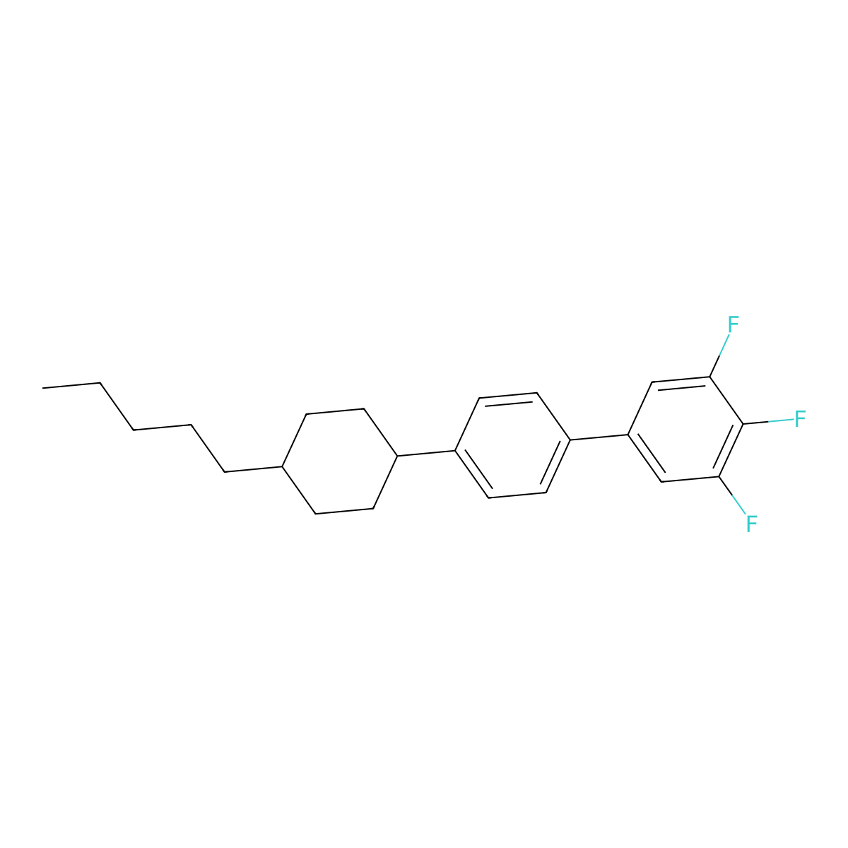 3,4,5-Trifluoro-4'-(trans-4-pentylcyclohexyl)-1,1'-biphenyl molecular structure, CAS 137019-95-5
