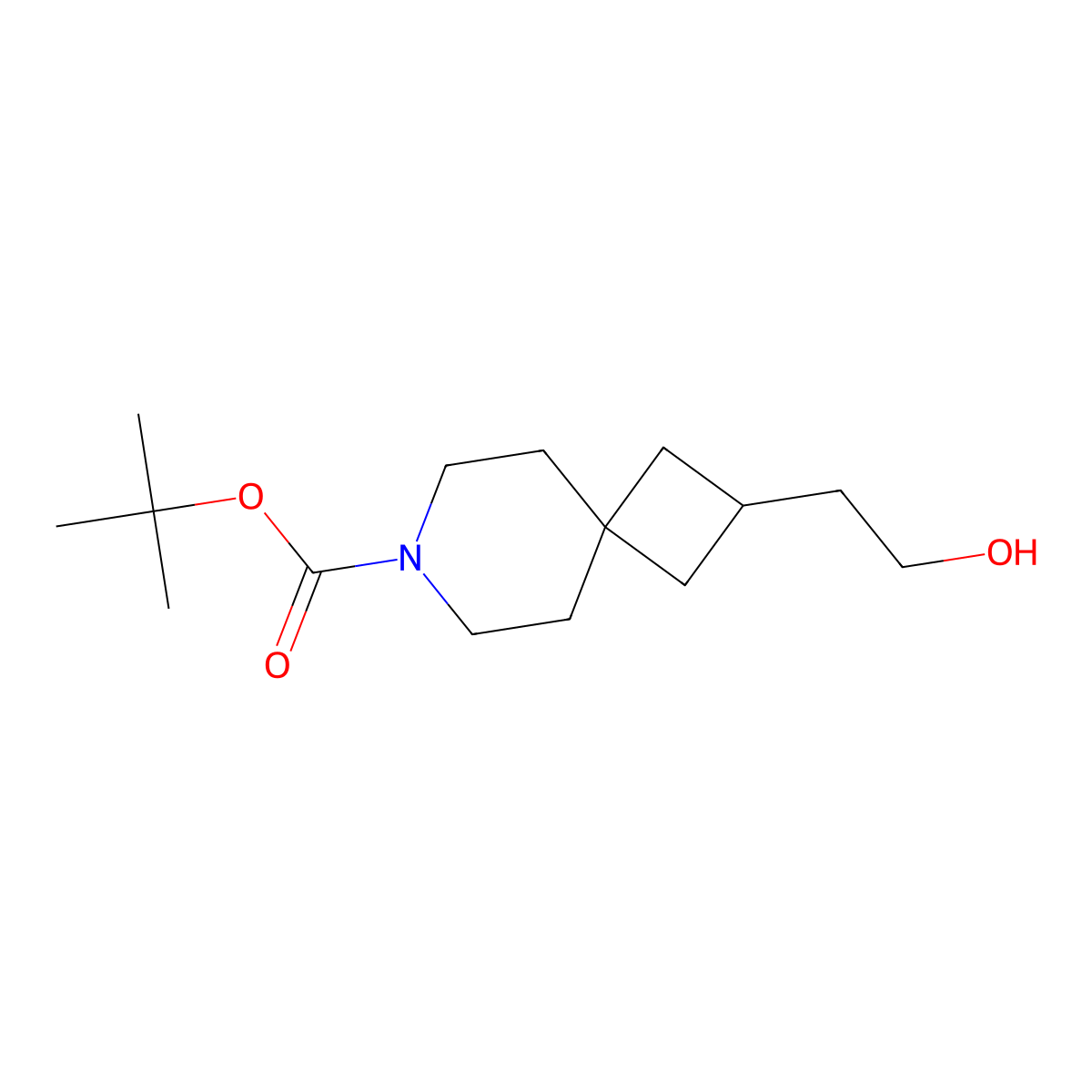 Tert-butyl 2-(2-hydroxyethyl)-7-azaspiro[3.5]nonane-7-carboxylate molecular structure, CAS 1370210-93-7