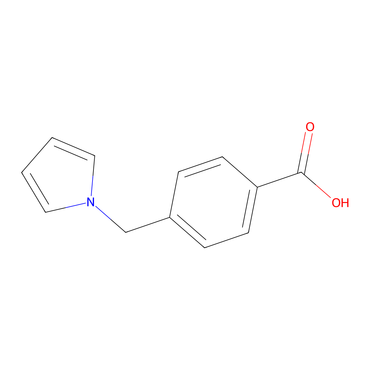 4-(1H-pyrrol-1-ylmethyl)benzoic acid molecular structure, CAS 137025-10-6