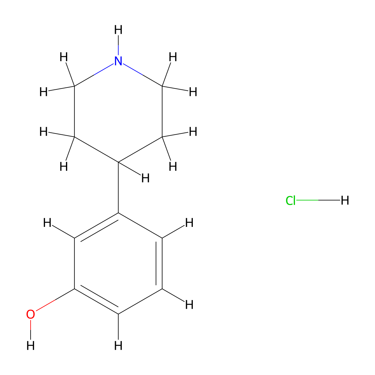3-(Piperidin-4-yl)phenol hydrochloride molecular structure, CAS 1370256-42-0