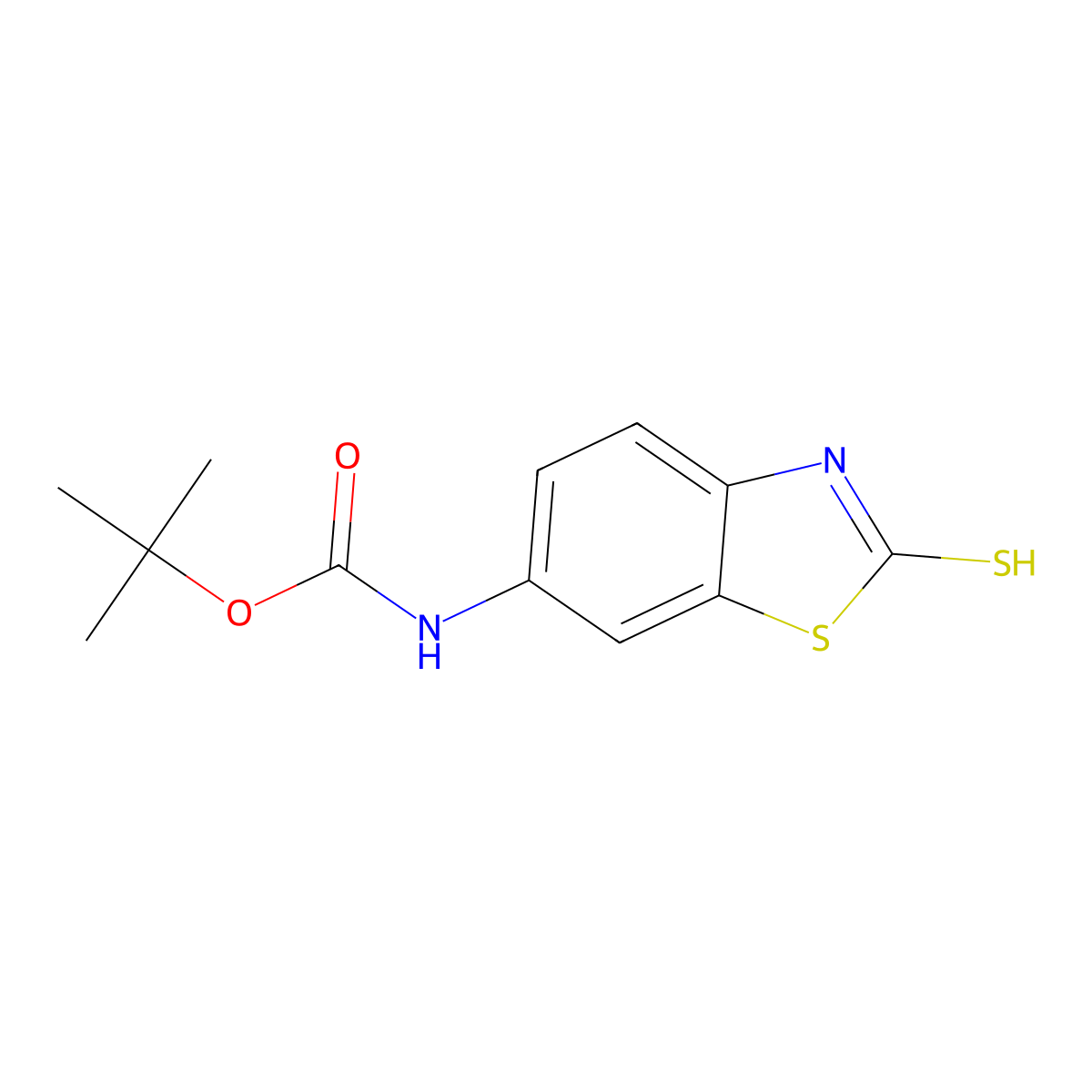 tert-butyl N-(2-sulfanyl-1,3-benzothiazol-6-yl)carbamate molecular structure, CAS 1370290-55-3